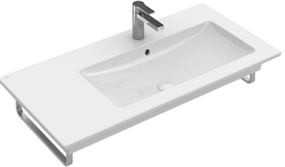 Villeroy & Boch Venticello lavabo 100x50 cm rectangular clásico-para mueble-con encimera blanco 4134R301