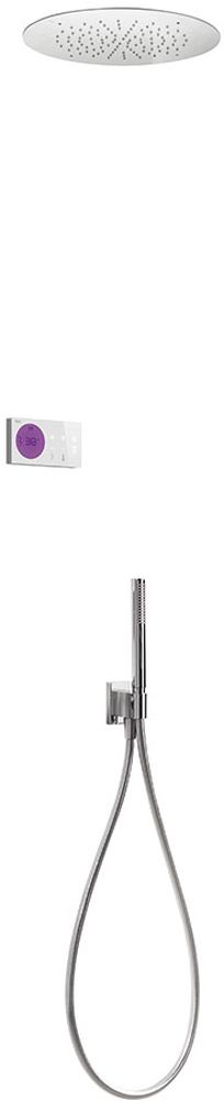 Tres Shower Technology conjunto de ducha empotrado con termostato con rociador con efecto lluvia cromo-blanco 092.865.55