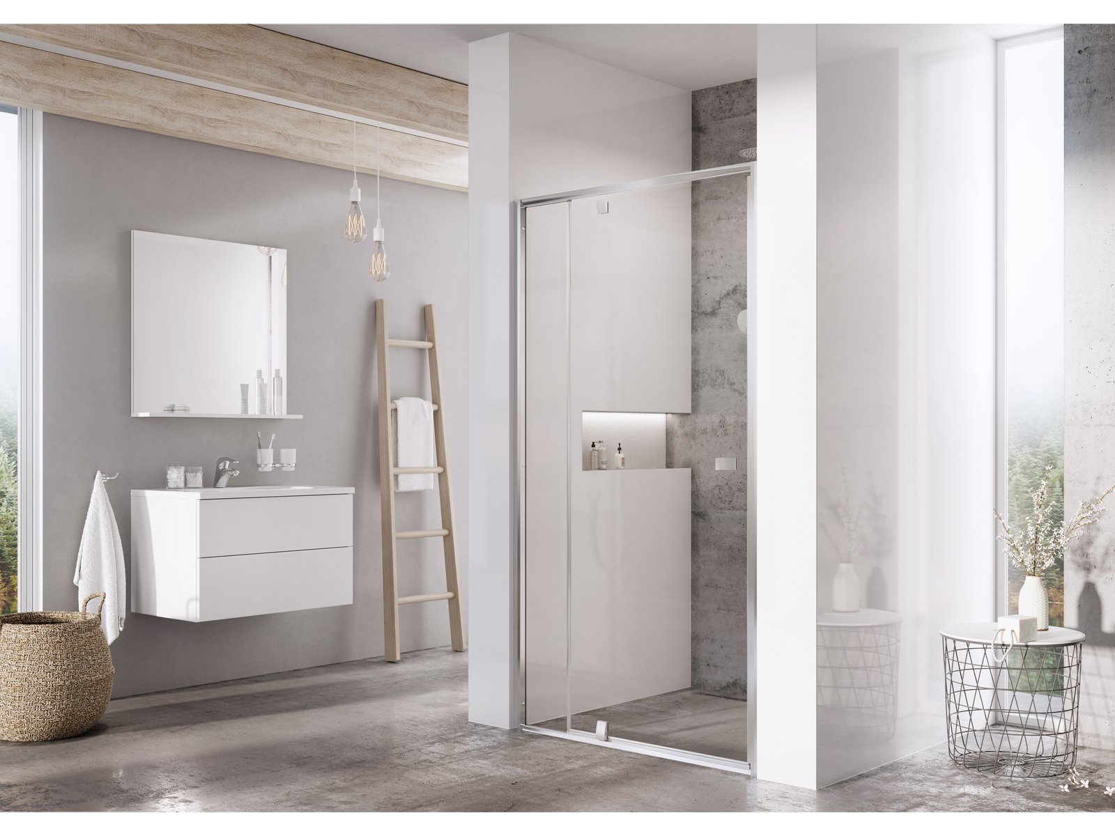 Ravak Pivot puerta de ducha 110 cm oscilante aluminio brillante/vidrio transparente 03GD0C00Z1