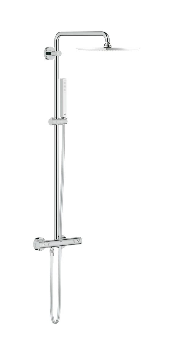 Grohe Euphoria conjunto de ducha a pared con termostato con rociador con efecto lluvia StarLight Chrome 26187000