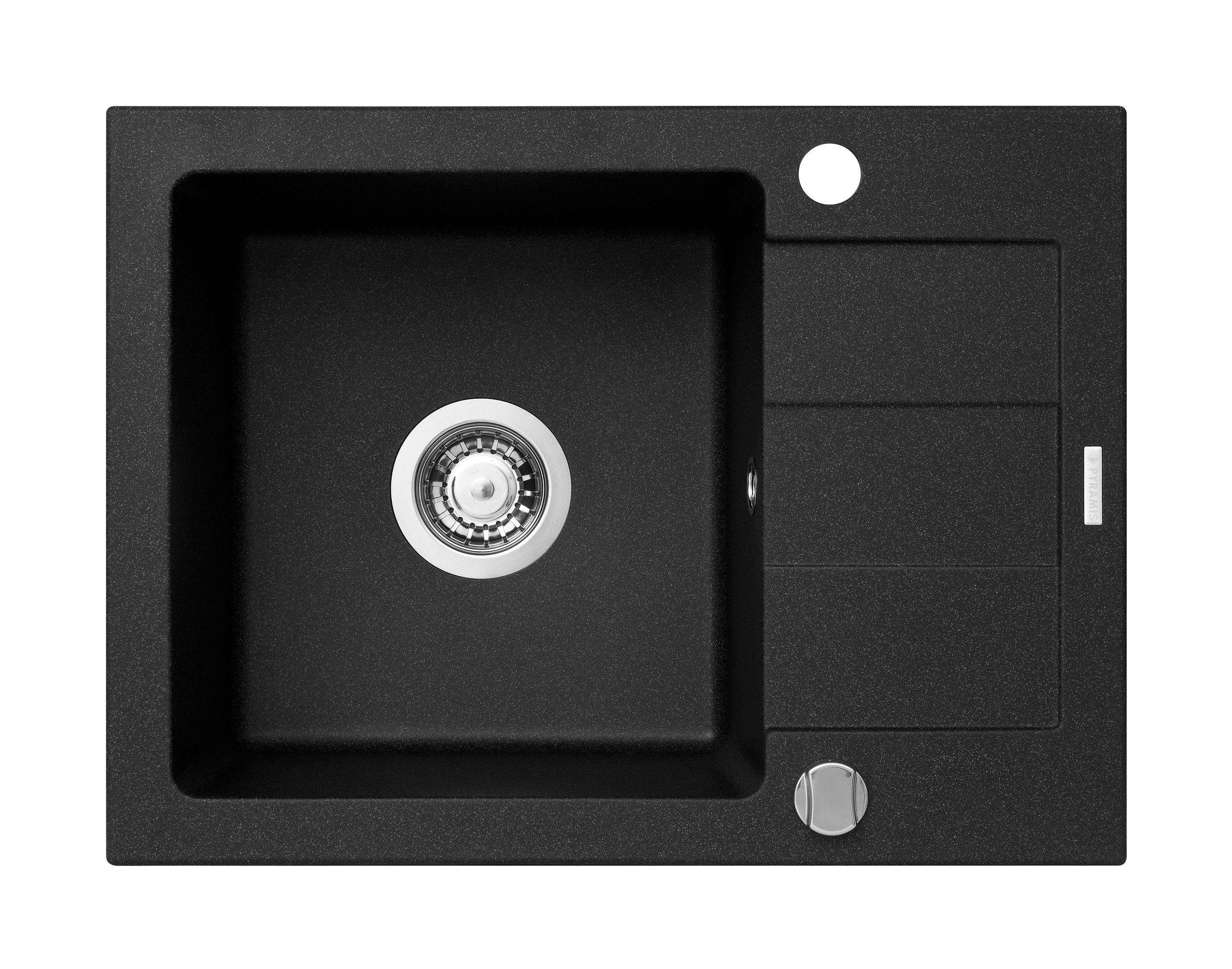 Pyramis Sparta fregadero de granito 59x44 cm negro 070073701