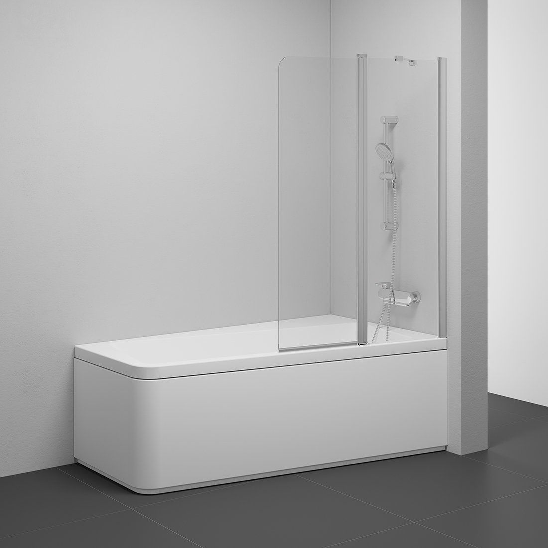 Ravak 10° mampara de bañera 99 cm dos piezas satinado mate/vidrio transparente 7QRA0U03Z1