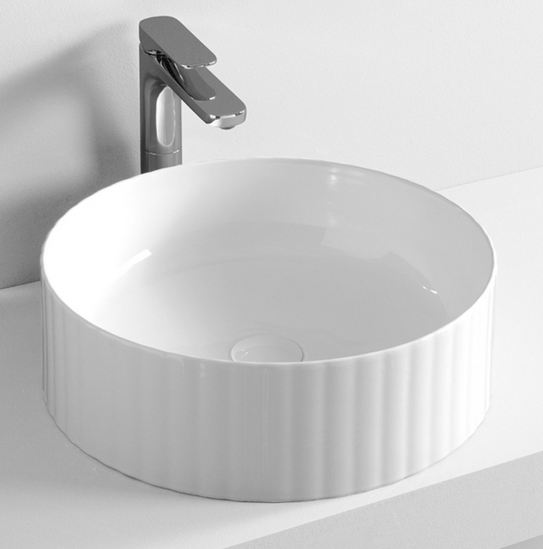 Art Ceram Millerighe lavabo 44x44 cm circular sobre encimera blanco OSL01001;00