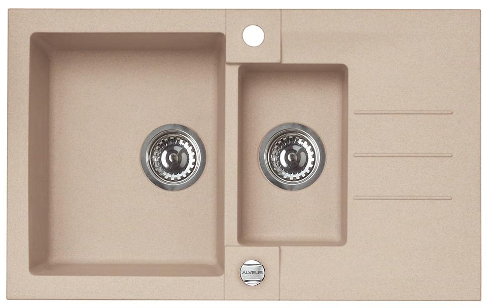 Alveus Rock fregadero de granito 78x48 cm gris/grafito/ónix 4217002