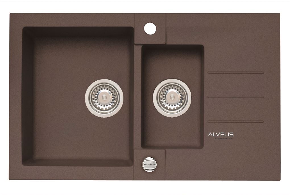 Alveus Rock fregadero de granito 78x48 cm marrón 4217003