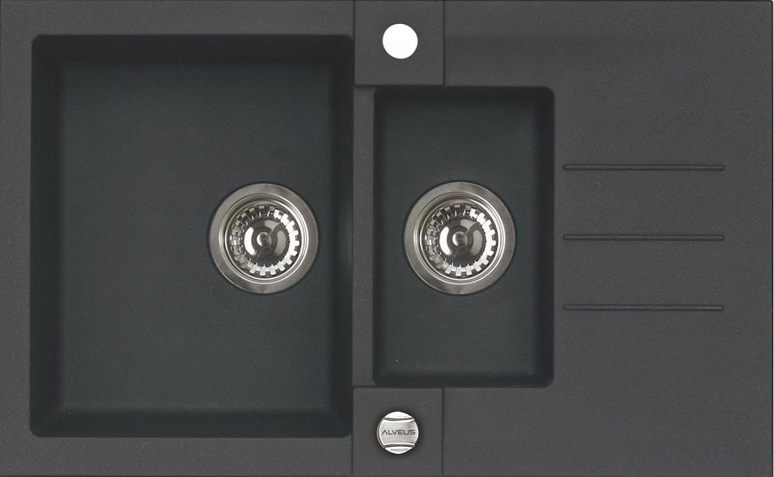 Alveus Rock fregadero de granito 78x48 cm gris/grafito/ónix 4217005