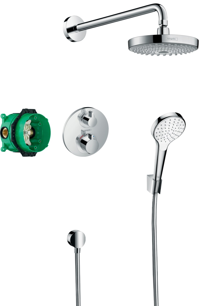 Hansgrohe Croma conjunto de ducha empotrado con termostato cromo 27295000