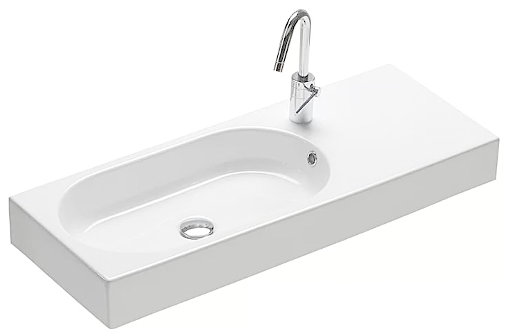 Hatria Area lavabo 90x35 cm rectangular clásico-sobre encimera-con encimera blanco Y0UE01