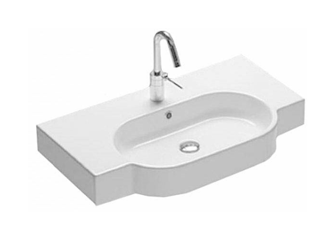 Hatria Area lavabo 81x45 cm rectangular sobre encimera-con encimera blanco Y0UP01
