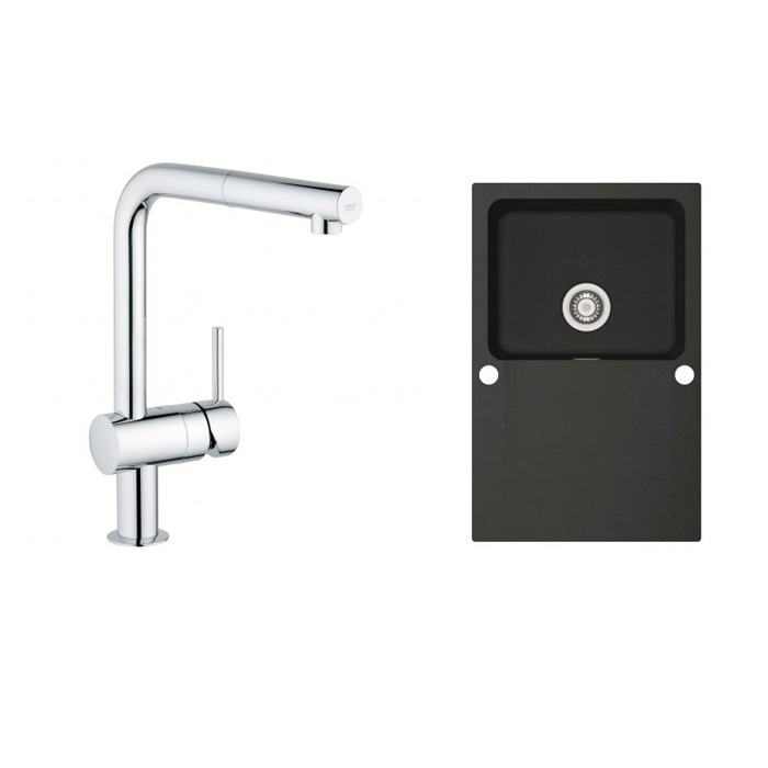 Conjunto grifo de cocina Grohe Minta 32168000, fregadero Tectonite Franke Orion 114.0286.447