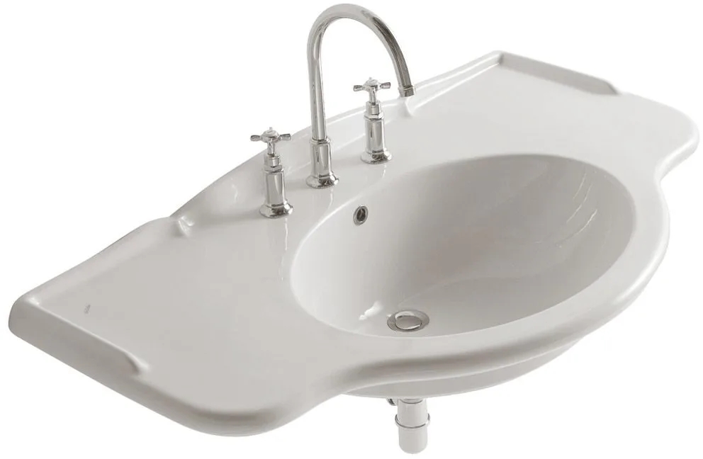 Globo Paestum lavabo 110x60 cm clásico-para mueble blanco PA022.BI
