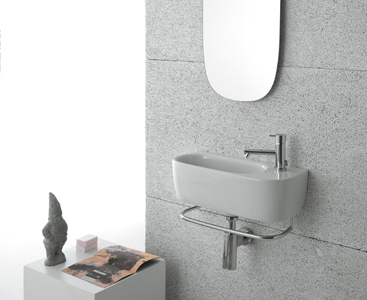 Globo Genesis lavabo 50x22 cm rectangular clásico blanco brillante GE046.BI