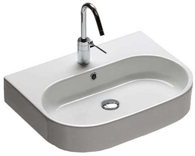 Hatria Area lavabo 60x45 cm semicircular clásico-sobre encimera blanco Y0UH01