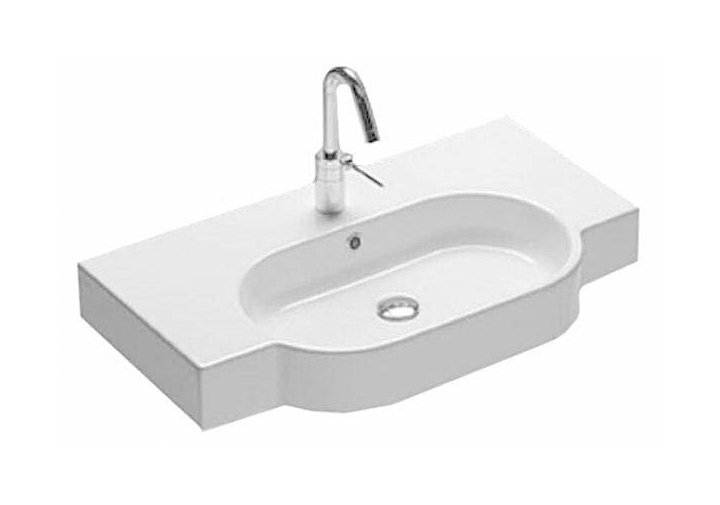 Hatria Area lavabo 90x45 cm rectangular clásico-sobre encimera-con encimera blanco YXA001