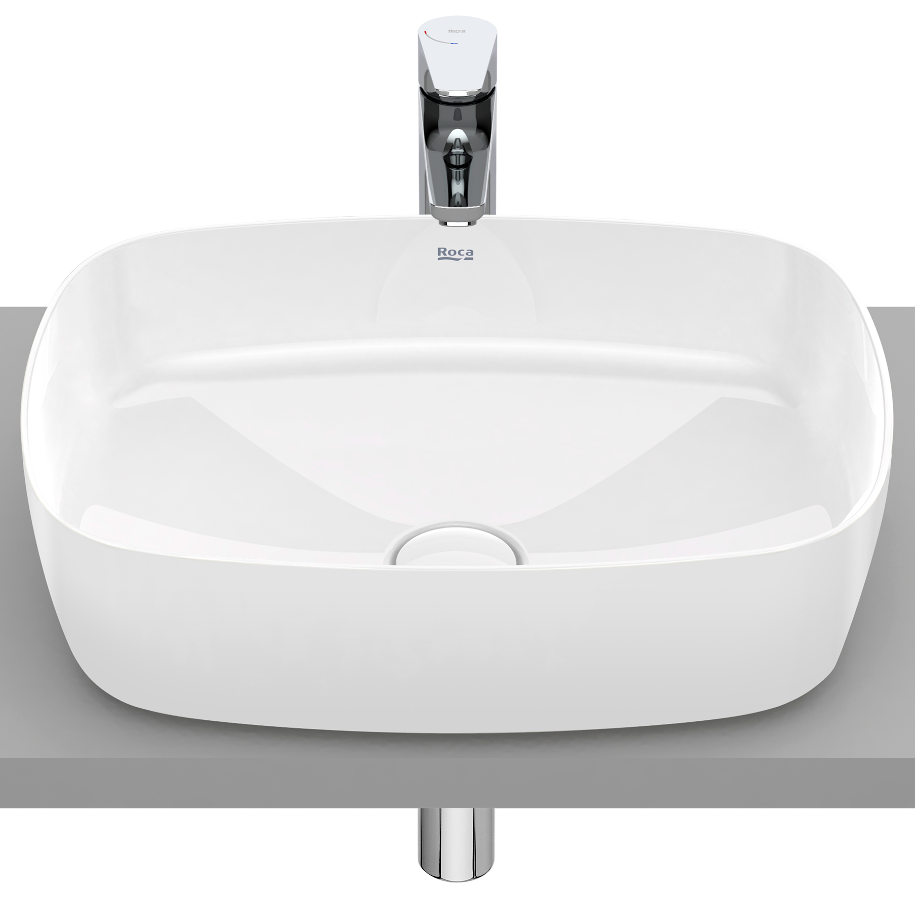 Roca Inspira lavabo 50x37 cm rectangular sobre encimera blanco A327500000
