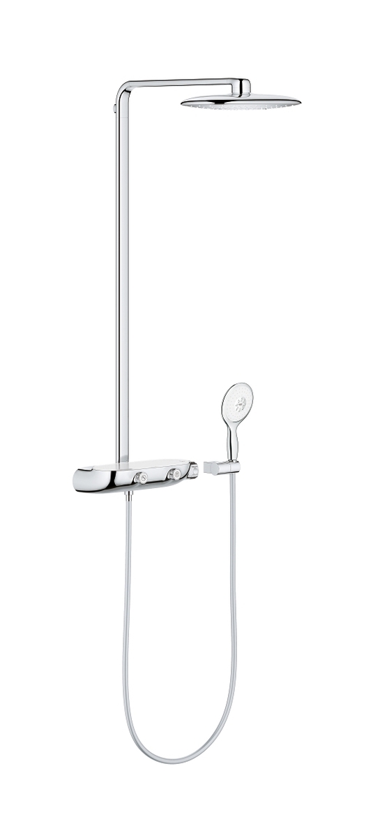 Grohe Rainshower conjunto de ducha a pared con termostato con rociador con efecto lluvia StarLight Chrome 26361000
