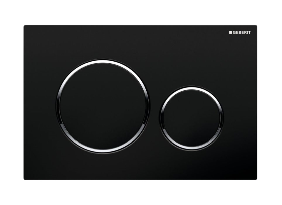 Geberit Sigma botón de descarga para WC cromo brillante-negro 115.882.KM.1