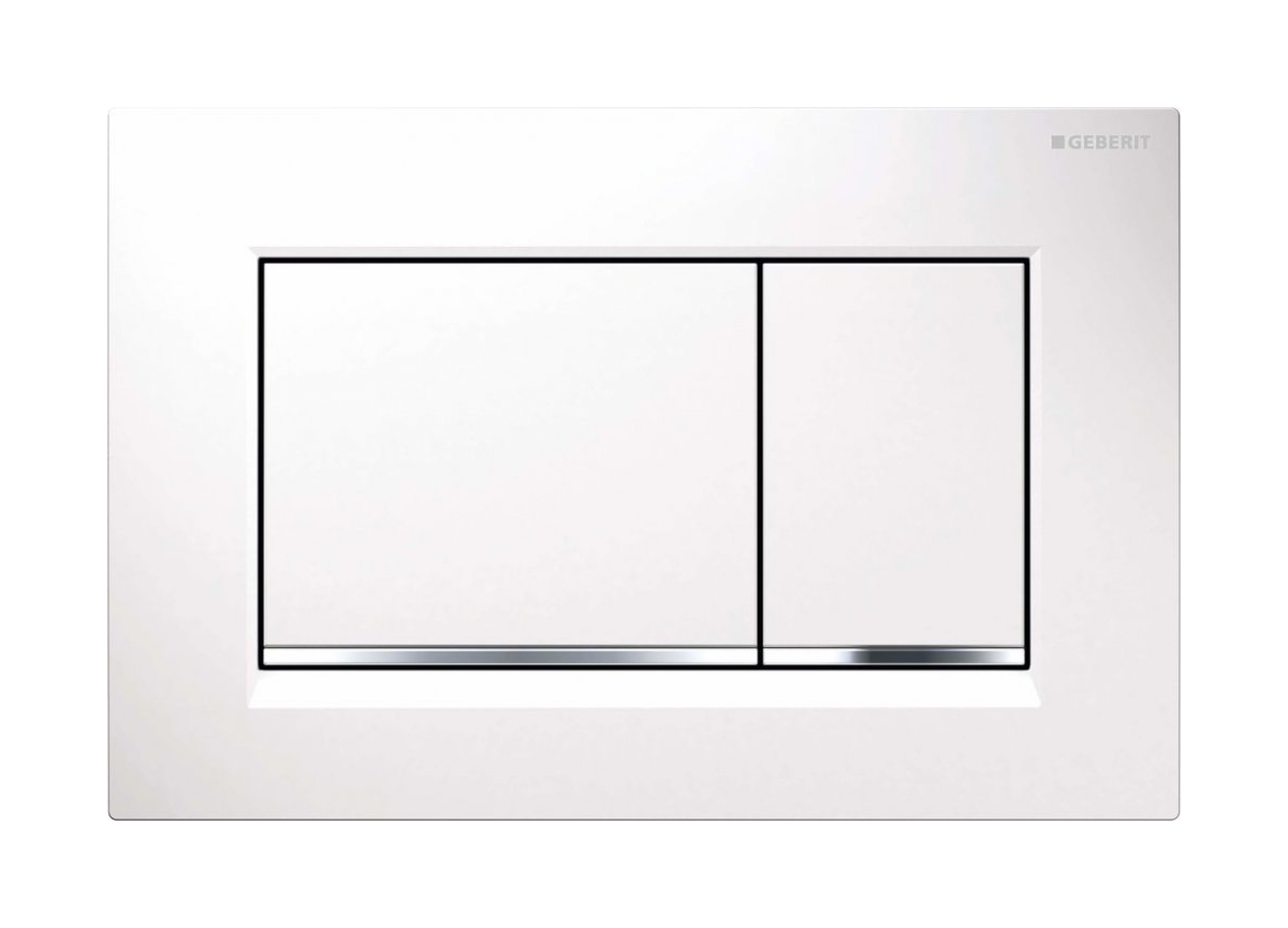 Geberit Sigma20 botón de descarga para WC cromo brillante-blanco 115.883.KJ.1