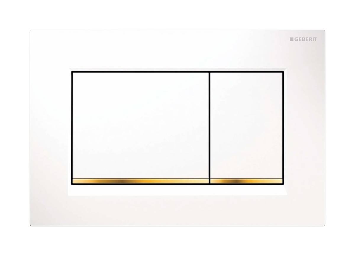 Geberit Sigma20 botón de descarga para WC blanco-oro 115.883.KK.1