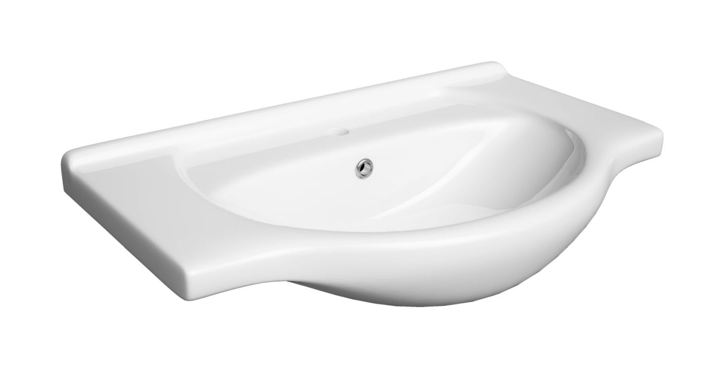 Defra Roberto lavabo 75x48 cm semicircular para mueble blanco 1523