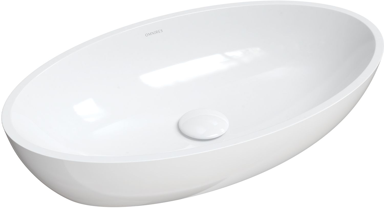 Omnires M+ lavabo 60x35 cm oval sobre encimera blanco SIENALUNBP