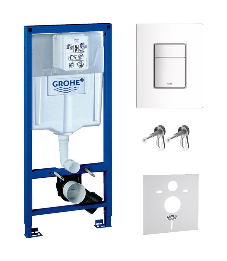Conjunto marco empotrado Grohe Rapid SL 38539001, botón de descarga Grohe Skate 38732SH0
