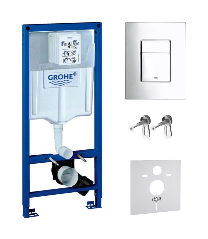 Conjunto marco empotrado Grohe Rapid SL 38539001, botón de descarga Grohe Skate 38732000