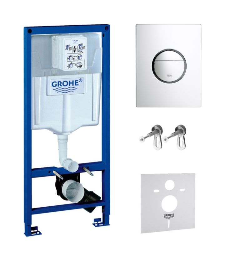 Conjunto marco empotrado Grohe Rapid SL 38539001, botón de descarga Grohe Nova 38765000