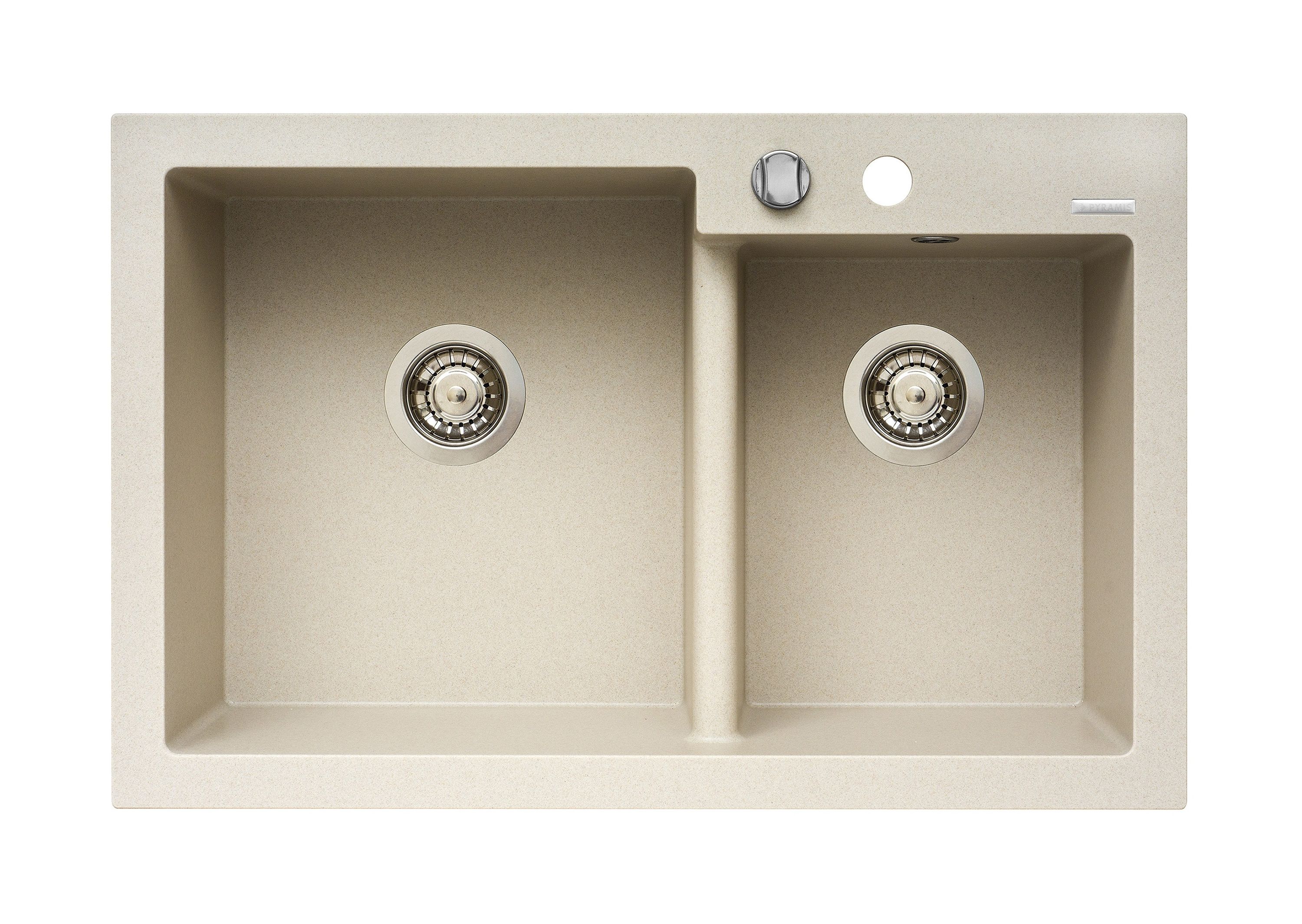 Pyramis Diplos fregadero de granito 79x51 cm beige 070006501