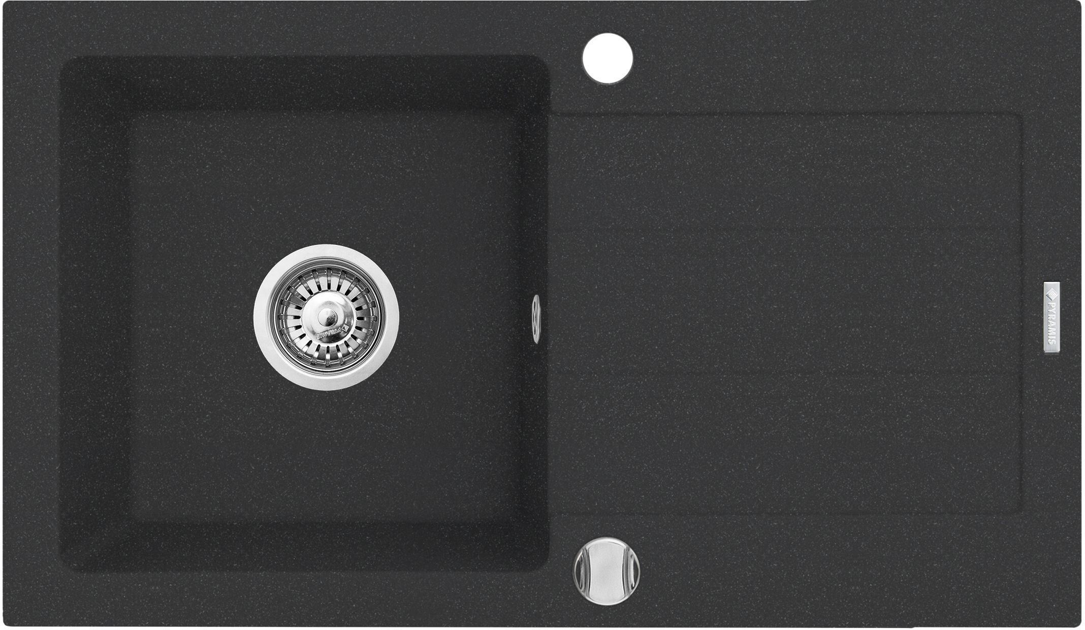 Pyramis Next fregadero de granito 77x44 cm negro 070006801