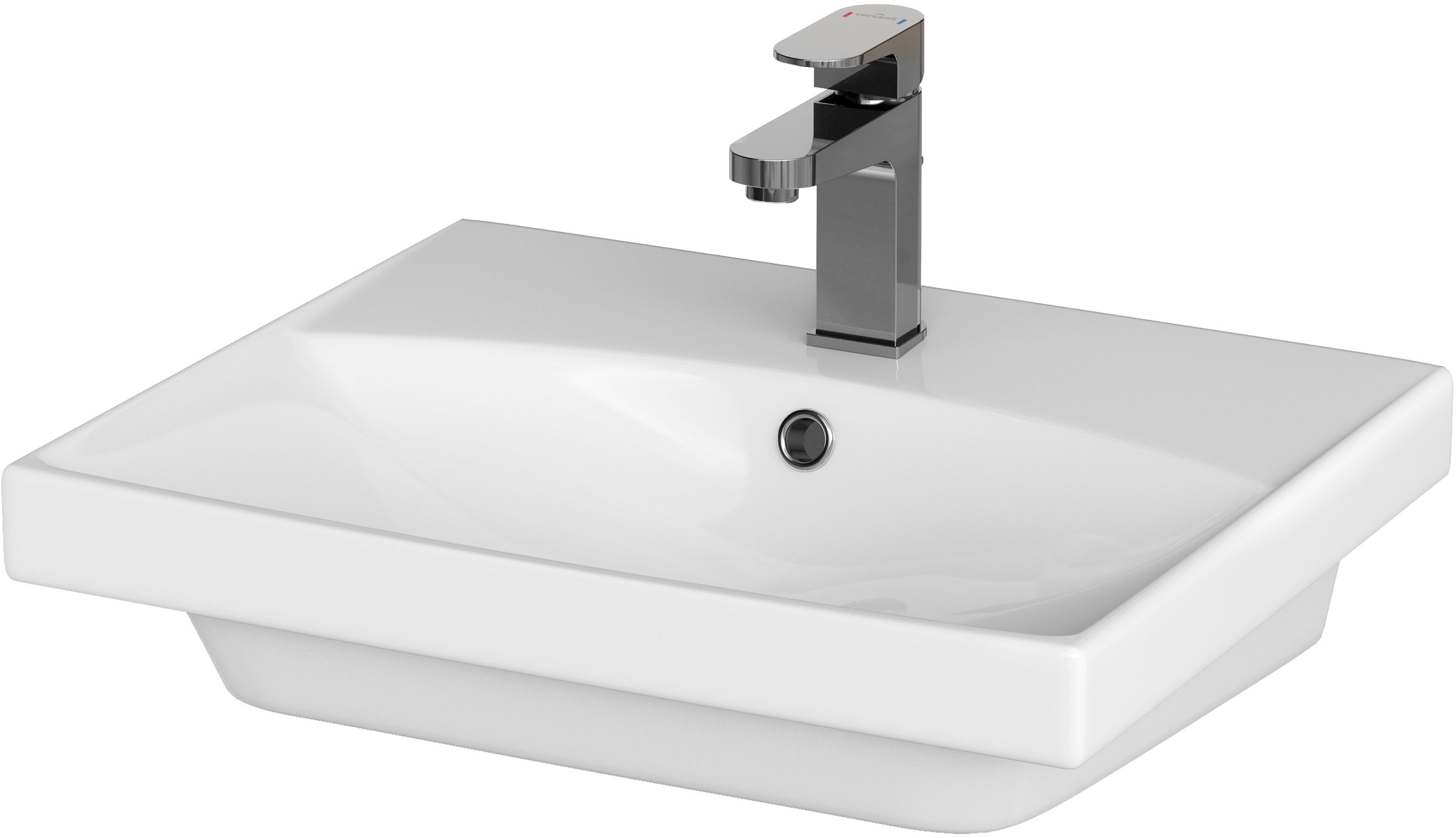 Cersanit City lavabo 50.5x40 cm rectangular para mueble blanco brillante K35-005