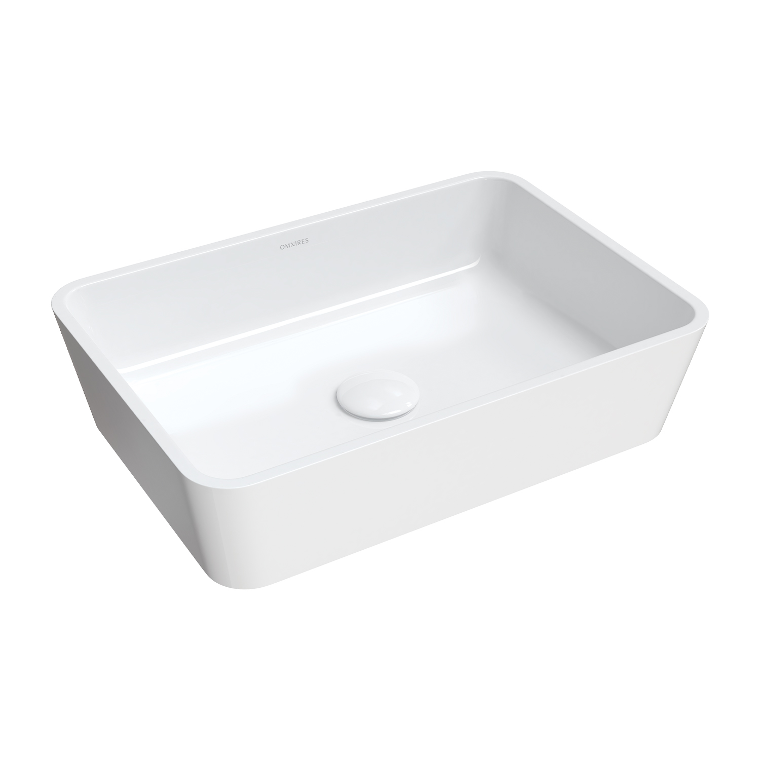 Omnires Parma M+ lavabo 50x35 cm rectangular sobre encimera blanco brillante PARMAUNBP