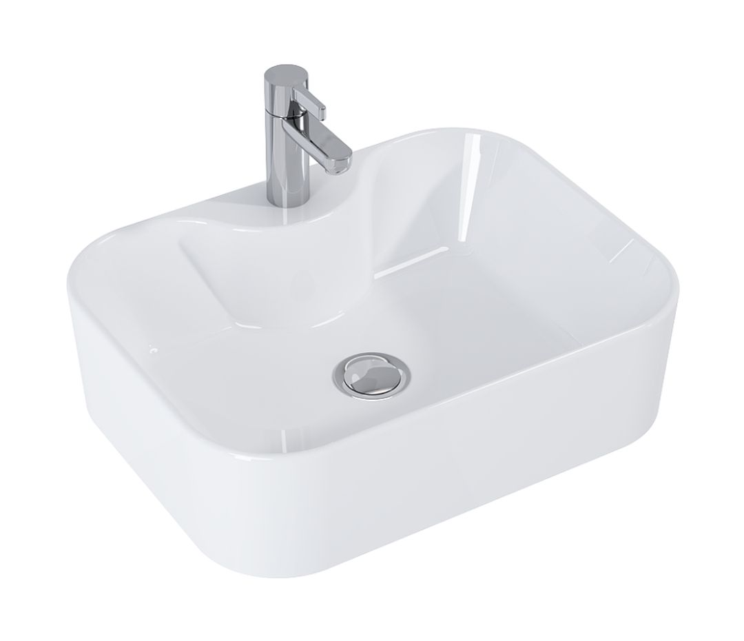 Elita Fiona lavabo 48x36.5 cm rectangular sobre encimera blanco RE040480158060