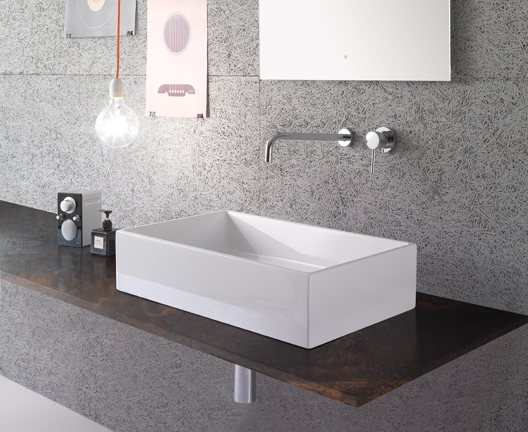 Globo Forty3 lavabo 60x37 cm rectangular sobre encimera blanco FO062.BI