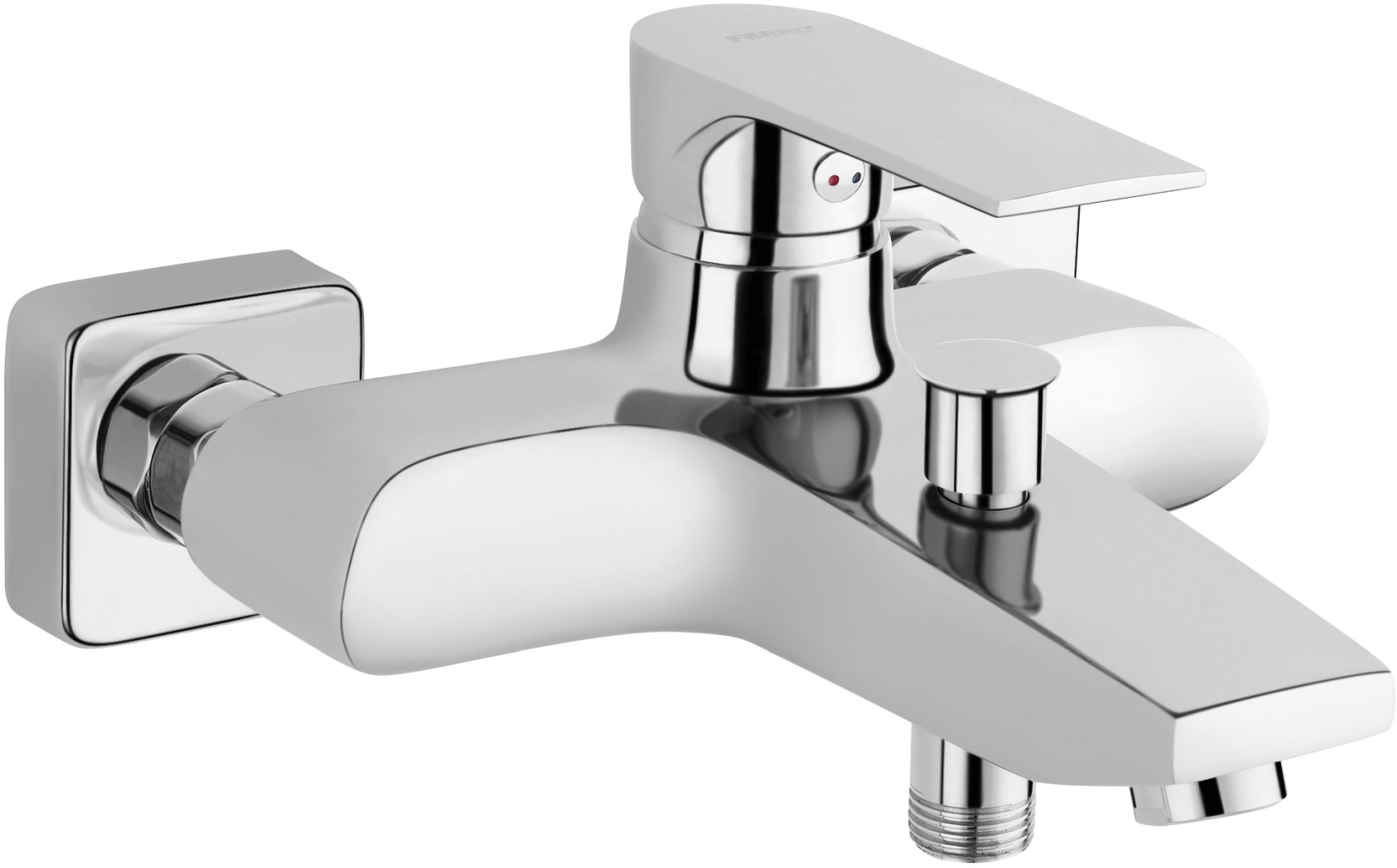 Ferro Algeo Square grifo de bañera y ducha a pared cromo BAQ1