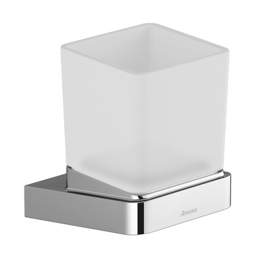 Ravak 10° recipiente para cepillos de dientes blanco-cromo X07P321