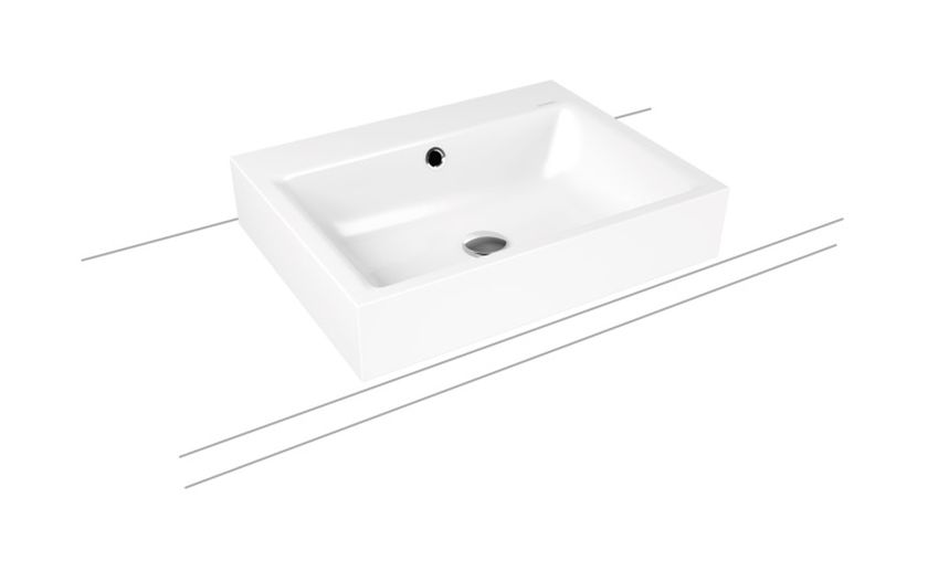 Kaldewei Puro lavabo 60x46 cm rectangular sobre encimera blanco 900706013001