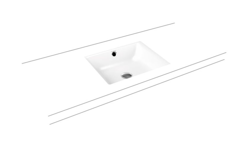 Kaldewei Puro lavabo 46x38.5 cm rectangular bajo encimera blanco 900906003001