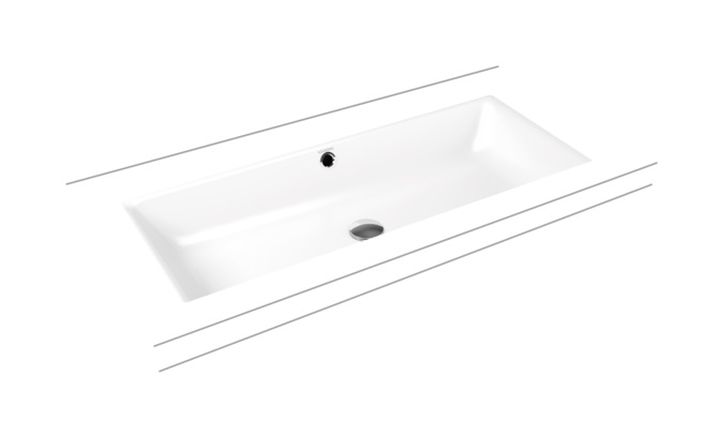Kaldewei Puro lavabo 90x38.5 cm rectangular bajo encimera blanco 901106003001