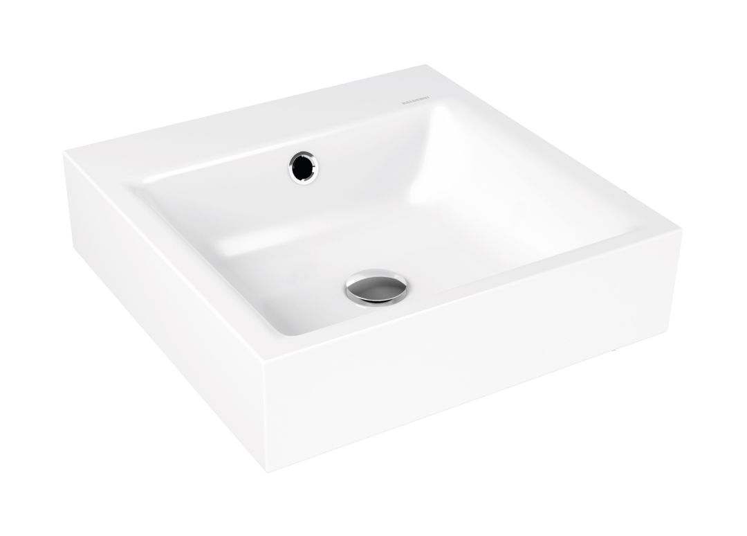 Kaldewei Puro lavabo 46x46 cm cuadrada clásico blanco 901306013001