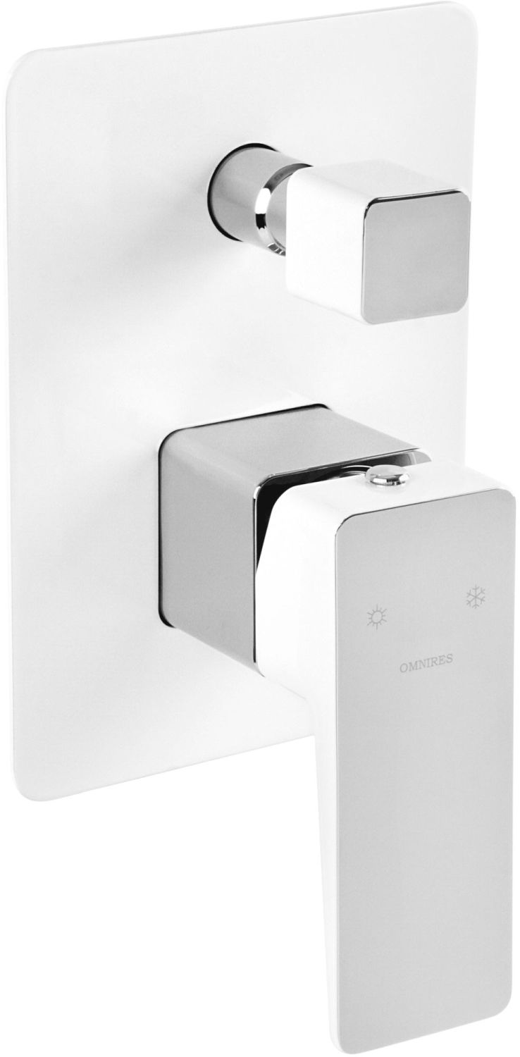 Omnires Parma grifo de bañera y ducha empotrado cromo-blanco PM7435CRB