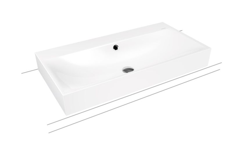 Kaldewei Silenio lavabo 90x46 cm rectangular sobre encimera blanco 904206013001
