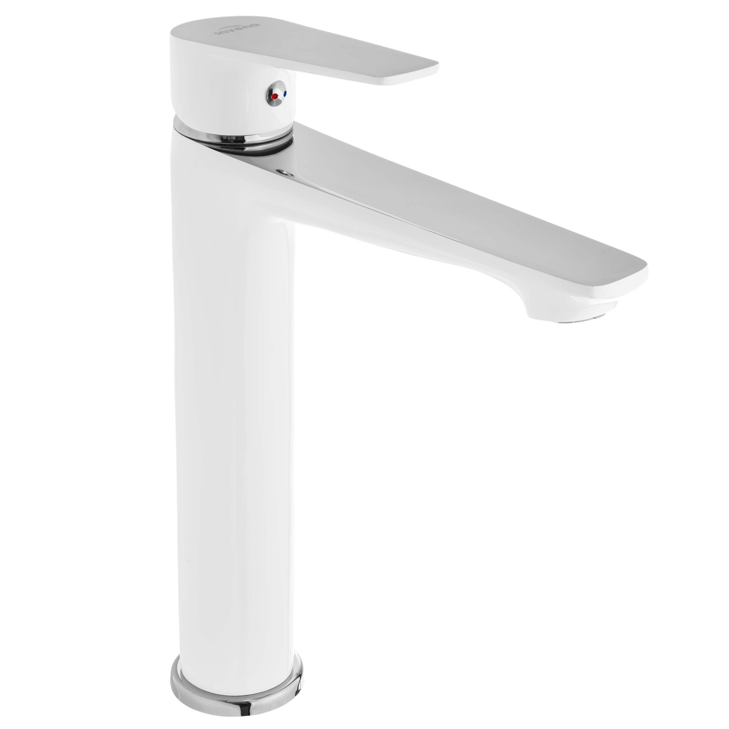 Invena Dokos grifo para lavabo de pie blanco BU-19-W02