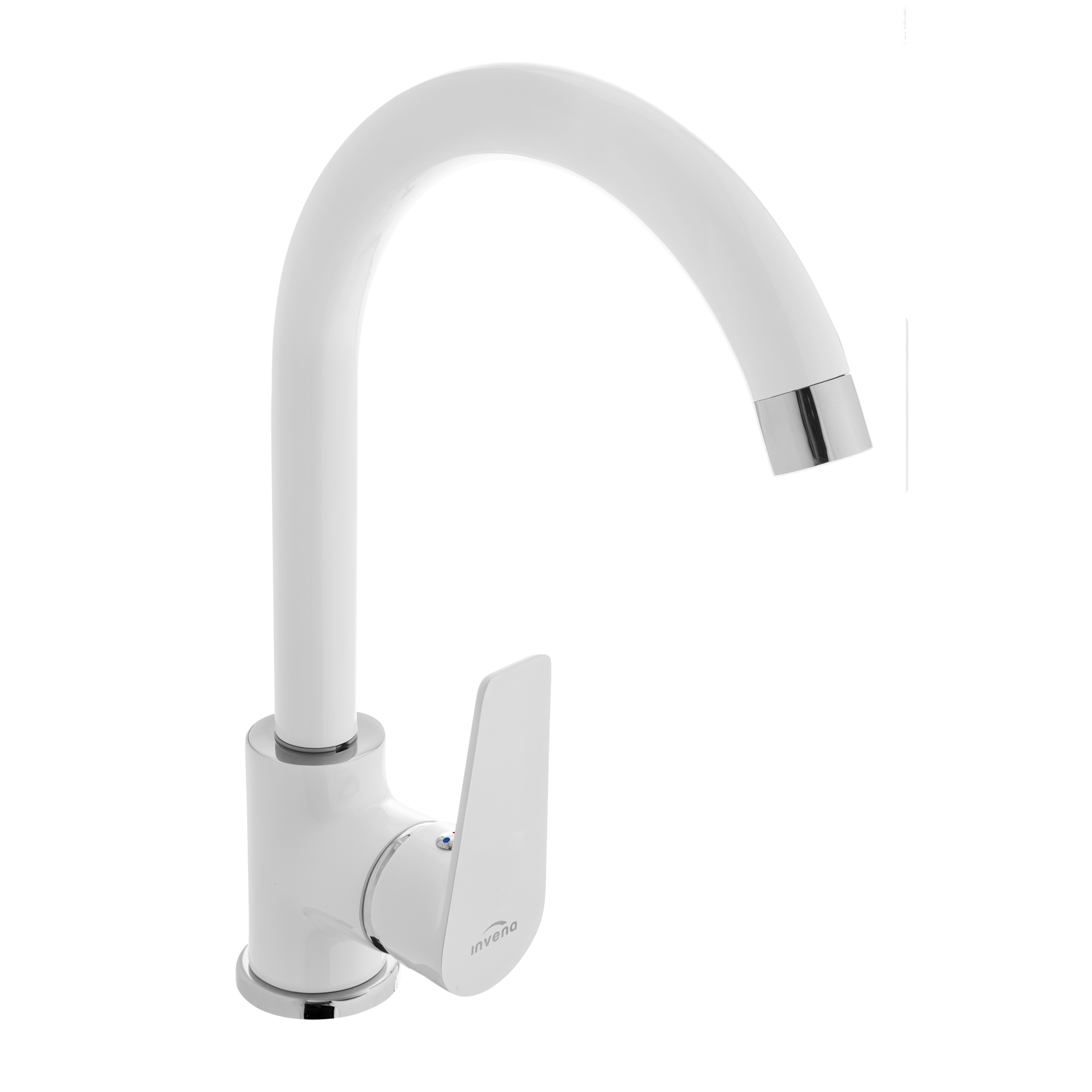 Invena Dokos grifo de cocina de pie blanco BZ-19-002