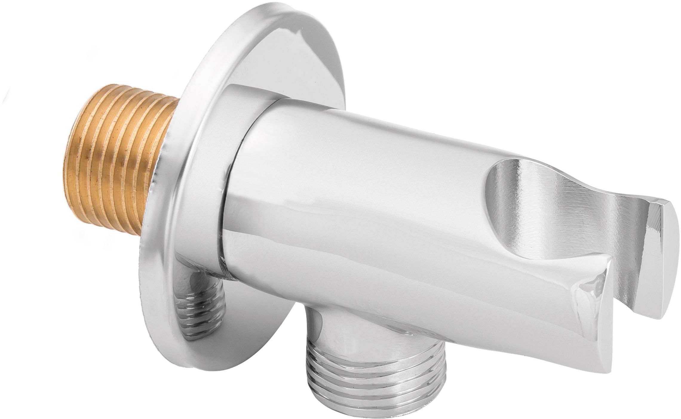 Invena Samba Plus conector angular con soporte cromo SC-P1-002
