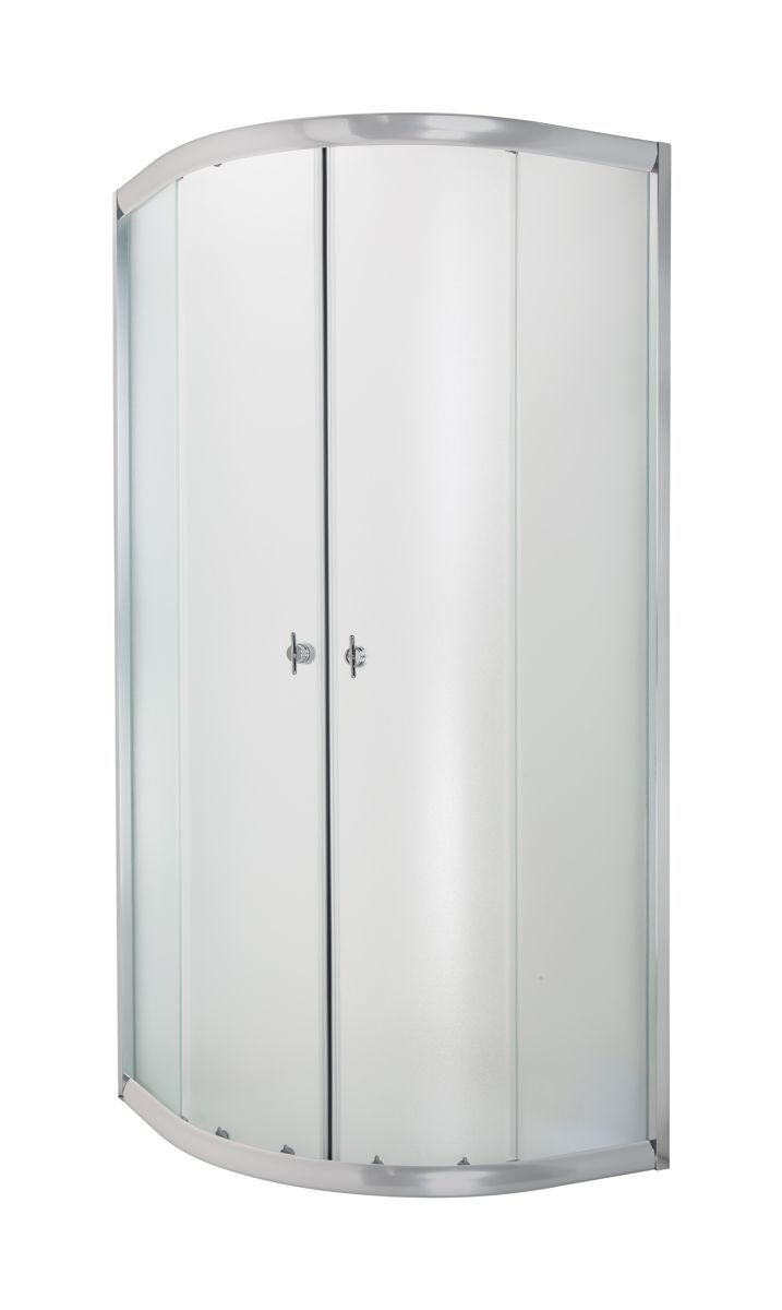 Invena Marbella cabina de ducha 90x90 cm semicircular cromo brillo/vidrio mateado AK-46-191