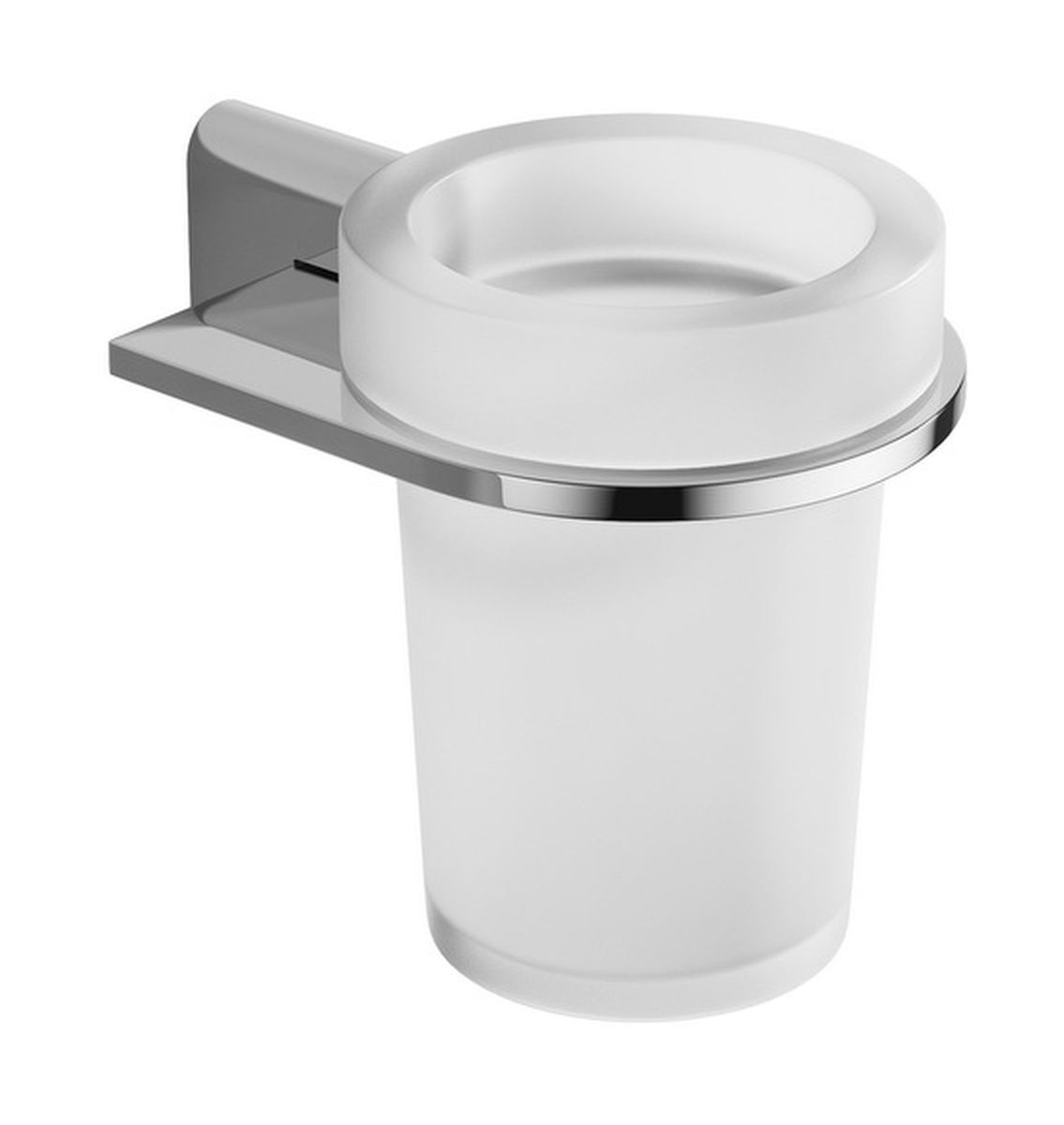 Excellent Kobo recipiente para cepillos de dientes blanco-cromo DOEX.1704CR