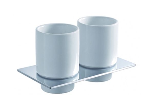 Blue Water Hugo recipiente para cepillos de dientes blanco-cromo HUG-016