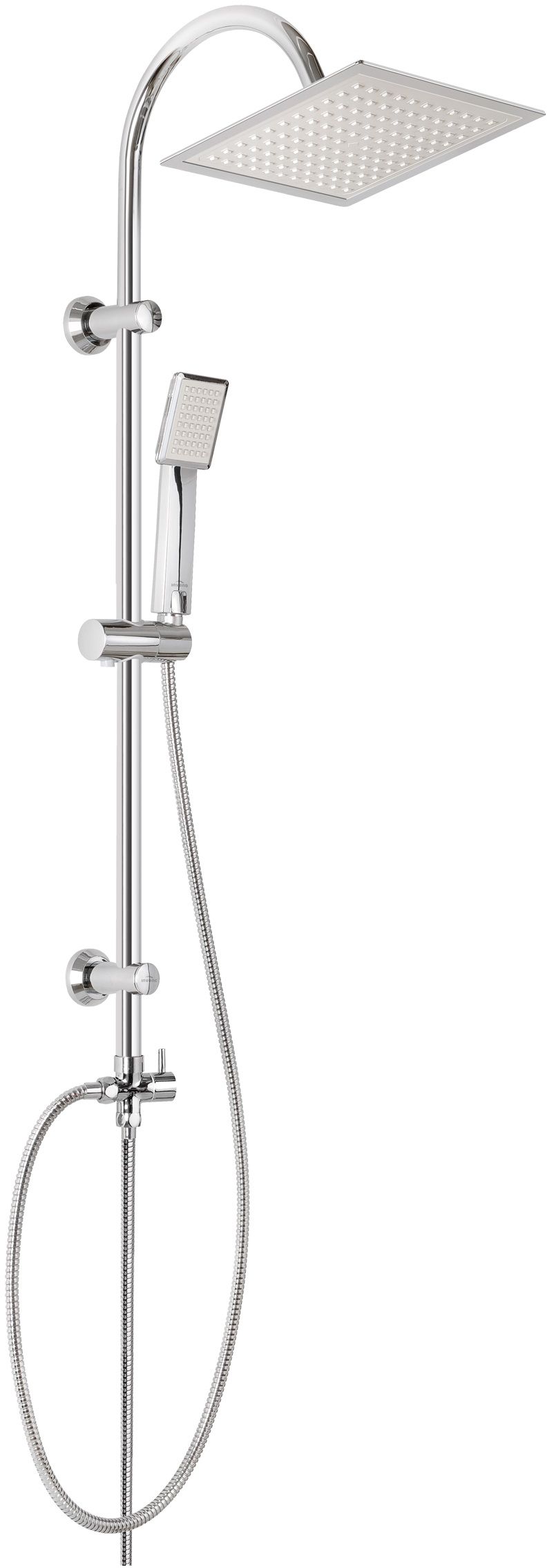 Invena Florina conjunto de ducha a pared con rociador con efecto lluvia cromo AU-30-001