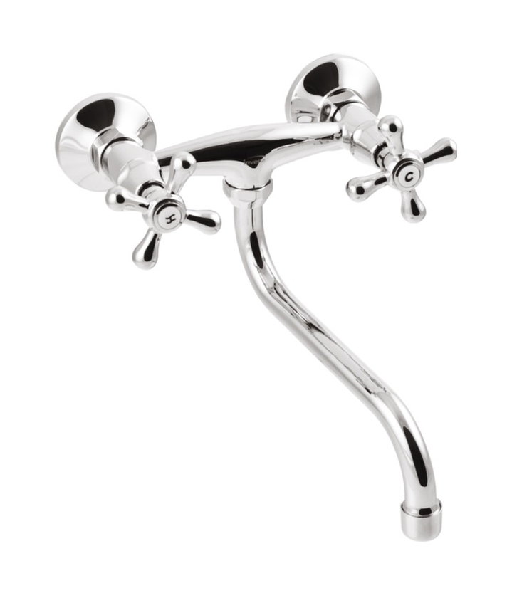 Invena Roma grifo de cocina a pared cromo BC-22-00S